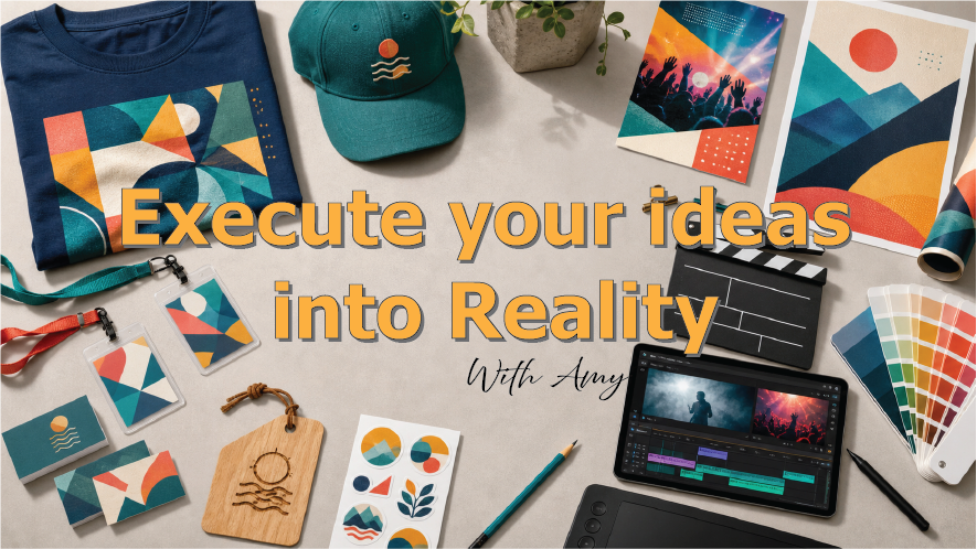 Execute your ideas into reality — apparel, graphic design, video and photography projects by Amy Hisaoka